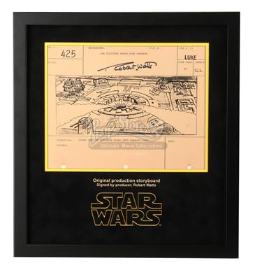 Signed Production Storyboard Display - Torpedos Going Into Exhaust Port (Luke 425)