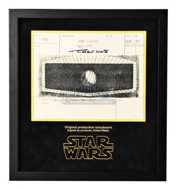 Signed Production Storyboard Display - Yauin (Death Star 440)