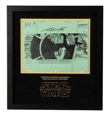 Signed Production Storyboard Display - Ties Pass Han (Gunport 163 P)
