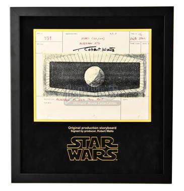 Signed Production Storyboard Display - Alderaan (Death Star 439)
