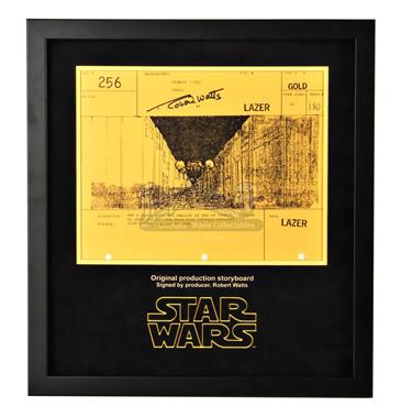 Signed Production Storyboard Display - Y Wing Attack Run (Gold 256)