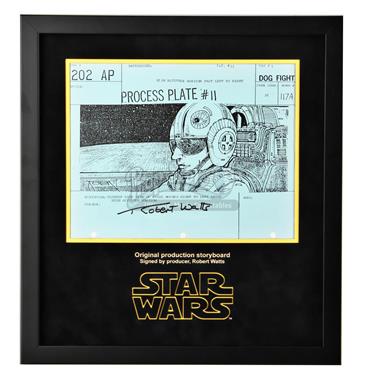 Signed Production Storyboard Display - Biggs Closeup (Dog Fight 202 AP)