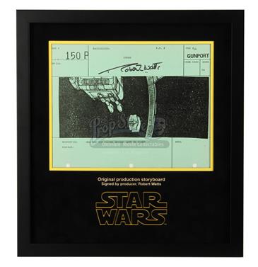 Signed Production Storyboard Display - Tie Passes In Front Of Gun (Gunport 150 P)