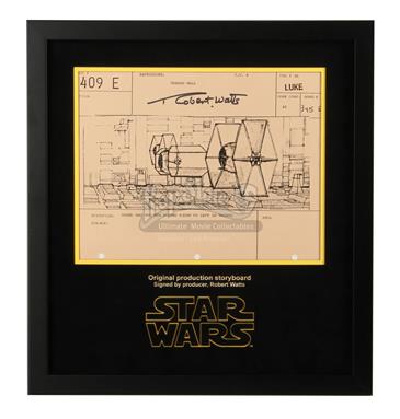 Signed Production Storyboard Display  - Vader (Luke 409 E)
