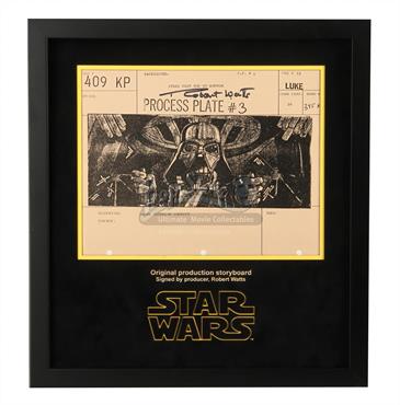 Signed Production Storyboard Display - Vader (Luke 409 KP)