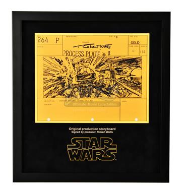 Signed Production Storyboard Display - Cockpit Explodes (Gold 264 P)