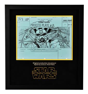 Signed Production Storyboard Display - Tie Pilot (Dogfight 371 AP)