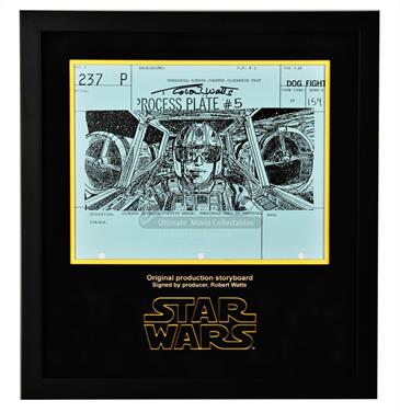 Signed Production Storyboard Display - Wedge Antilles Cockpit (Dog Fight 237 P)