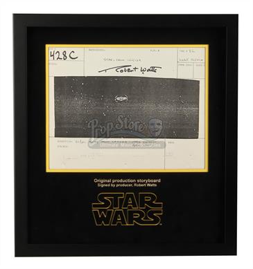 Signed Production Storyboard Display - Vader In The Distance (Luke Trench 428 C)