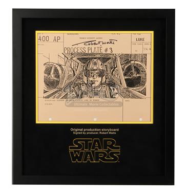 Signed Production Storyboard Display - Luke In Trench (Luke 400 AP)