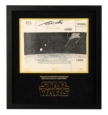 Signed Production Storyboard Display - Rebel Ship (Opening 101)