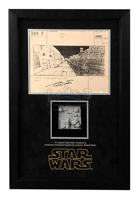 Death Star Surface Section Miniature & Storyboard Display (Luke 389F)