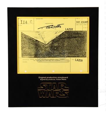 Signed Production Storyboard - Star Destroyer (Tat Escape 114C)