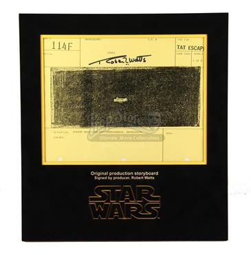 Signed Production Storyboard - Falcon Enters Hyperspace (Tat Escape 114F)