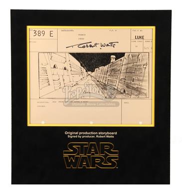 Signed Production Storyboard - Death Star Trench (Luke 389E)