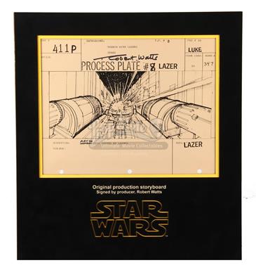 Signed Production Storyboard - Artoo Gets Blasted (Luke 411P)