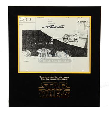 Signed Production Storyboard - Armada Approaches Death Star (Armada 178A)