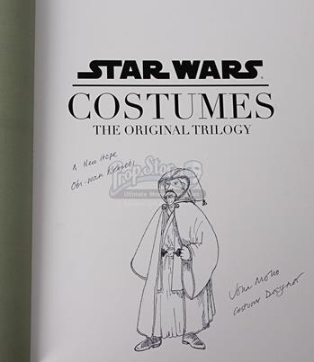 John Mollo-Signed Star Wars Costumes With Costume Design Sketch - Obiwan Kenobi