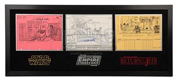 Triple Storyboard Display - Red Leader's Cockpit, Hoth Ray Gun, Ewok Catapult (Red 319CP)