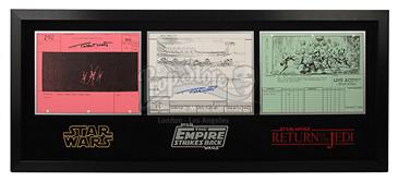 Triple Storyboard Display - Three X-Wings, Hoth Trenches, Rocks Hit Stormtroopers (Red 292)