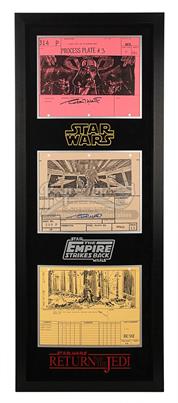 Triple Storyboard Display - Vader's Cockpit, Star Destroyer Bridge, Luke Fights (Red 314P)