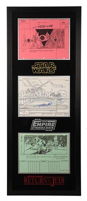 Triple Storyboard Display - Tie Fighter Trench, Hoth Ray Gun, Wicket Pursuit (Red 321)