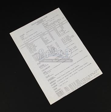 Production-Used Call Sheet - 47
