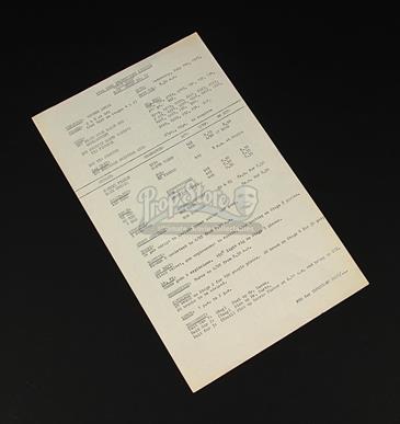 Production-Used Call Sheet - 77