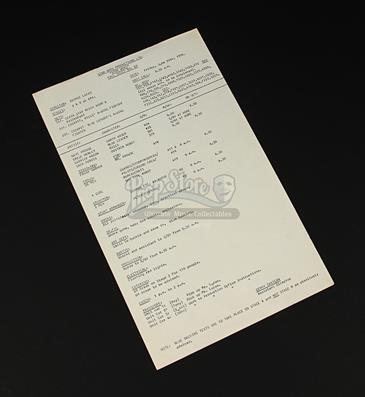 Production-Used Call Sheet - 69