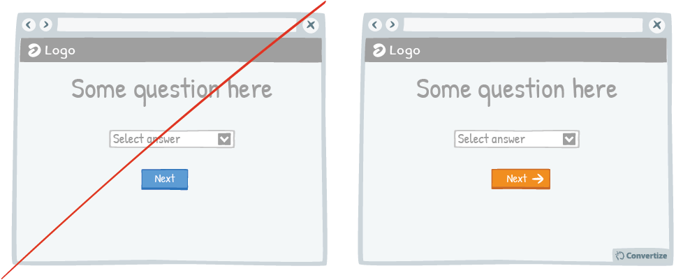 A/B Testing Idea #140 - Convey movement by adding an arrow to your Call-to- Action button - based on Representativeness Heuristic