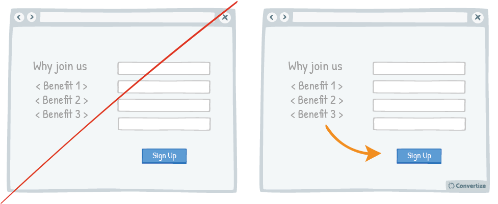 Tactic_Nudge your visitor to your Call-to-action through arrows and visual cues