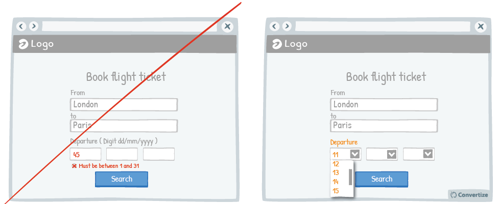 Tactic_Limit human error and frustration by only offering possible inputs in fields