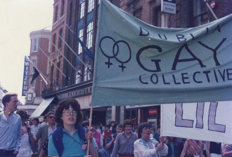 Lesbian And Gay Pride Dublin 1983 Melissa Murray Holding Dublin Gay