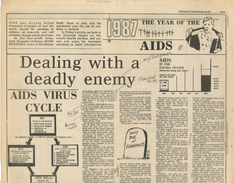 Cork Examiner Article Dealing With A Deadly Enemy · Cork LGBT Archive