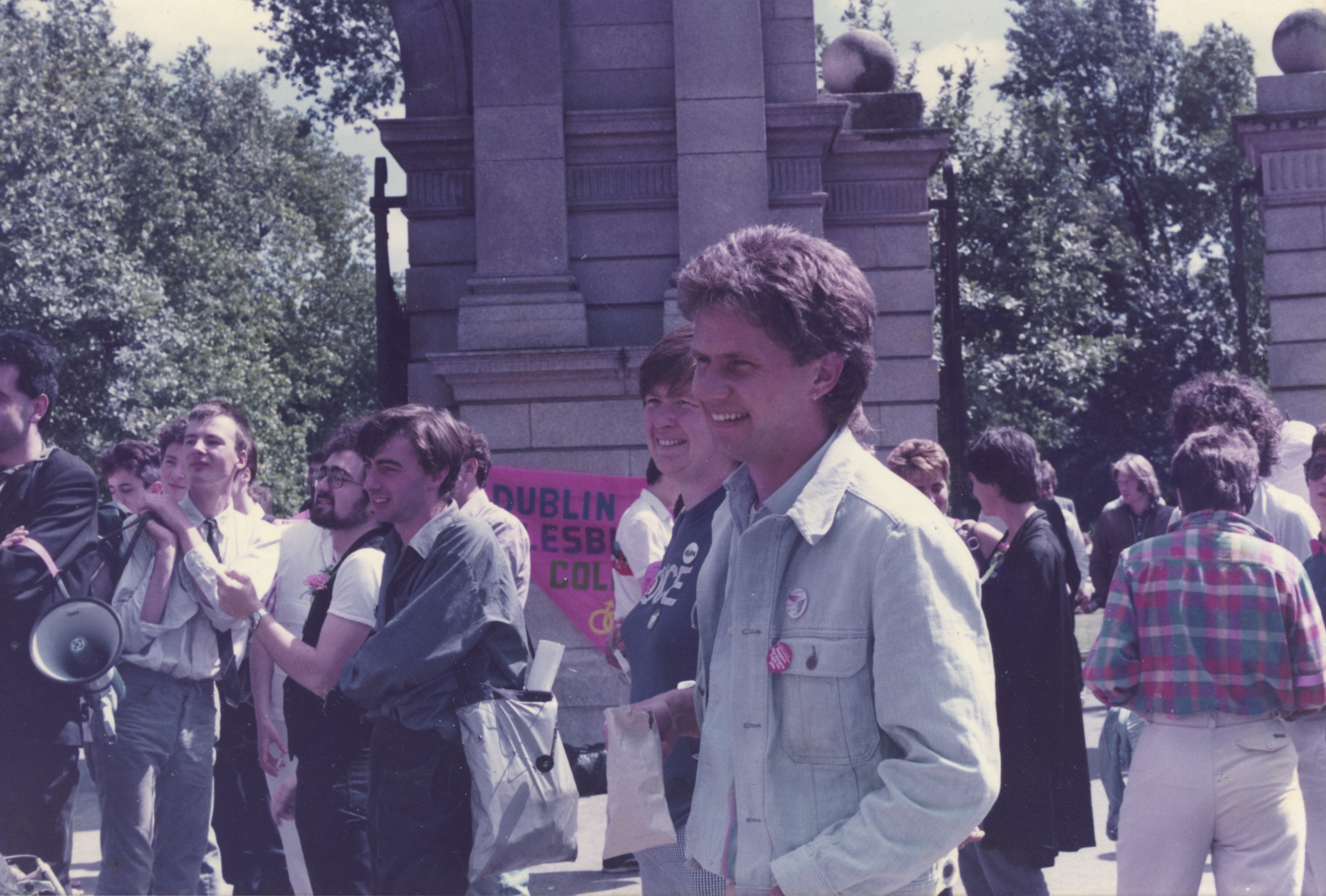 Lesbian And Gay Pride Dublin 1983 Laurie Steele Outside Saint Stephen's Green Photo
