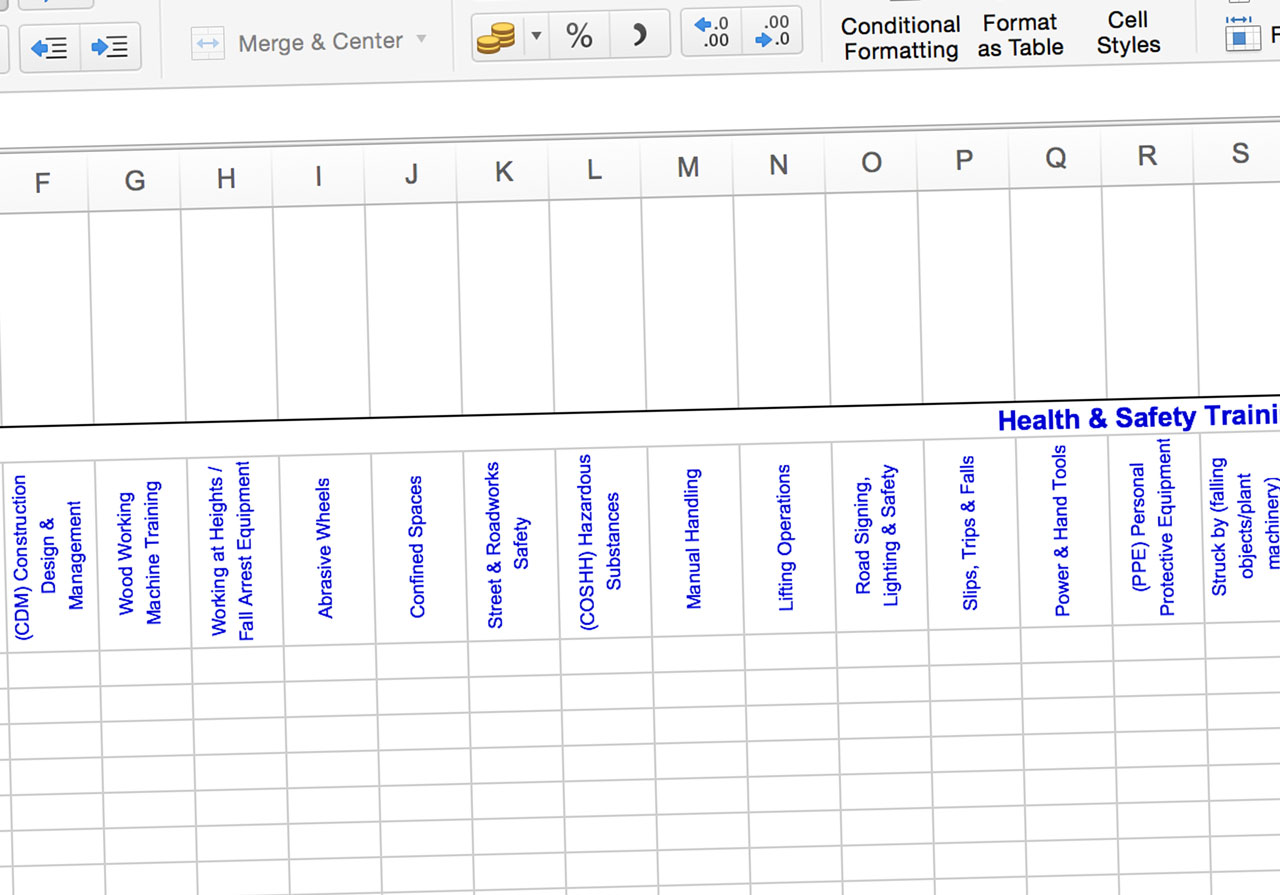 skills matrix templates excel