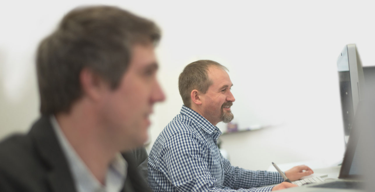 Dan and Nick working on projects at cursor