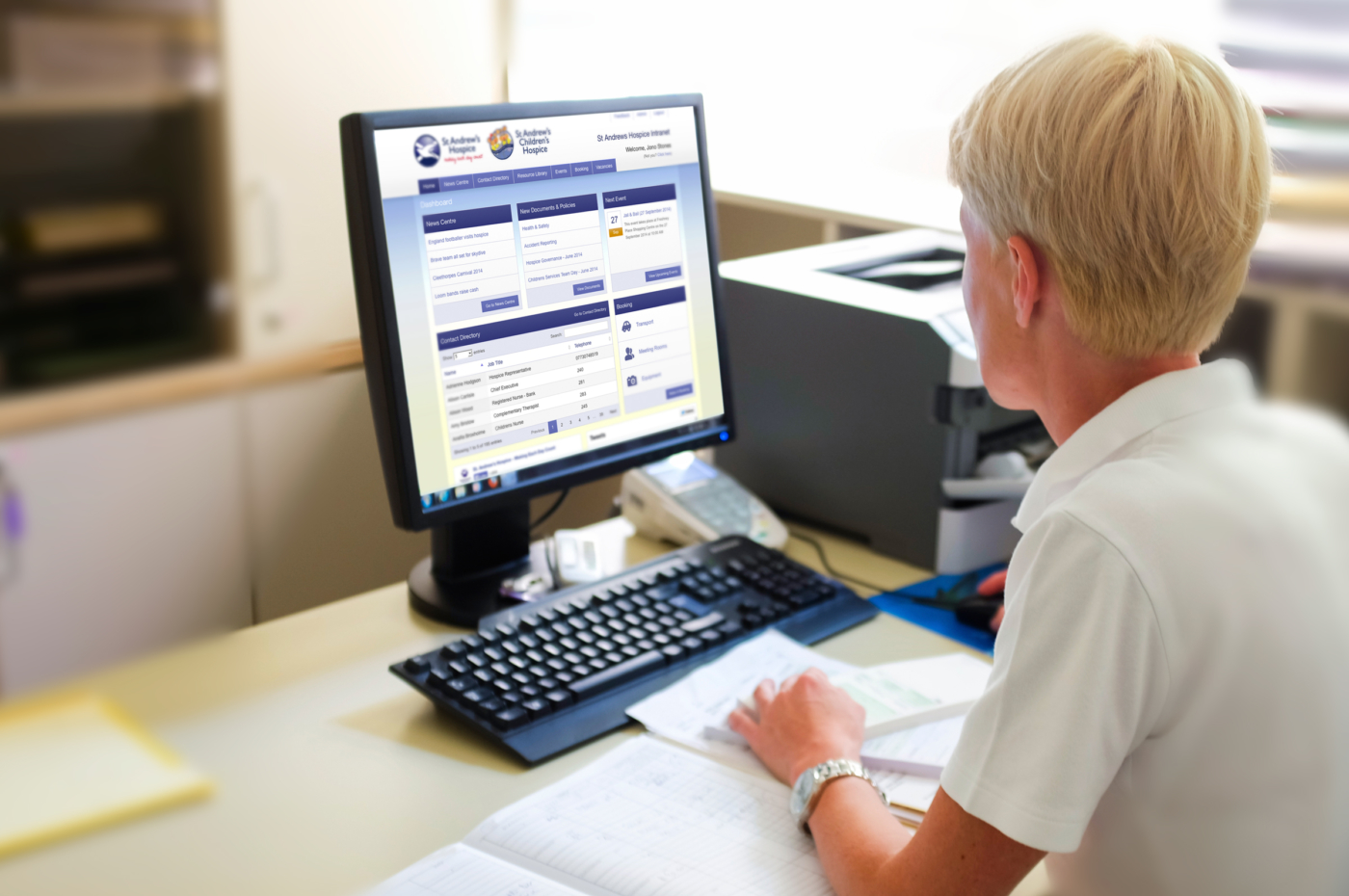 St.Andrews Hospice web development intranet example