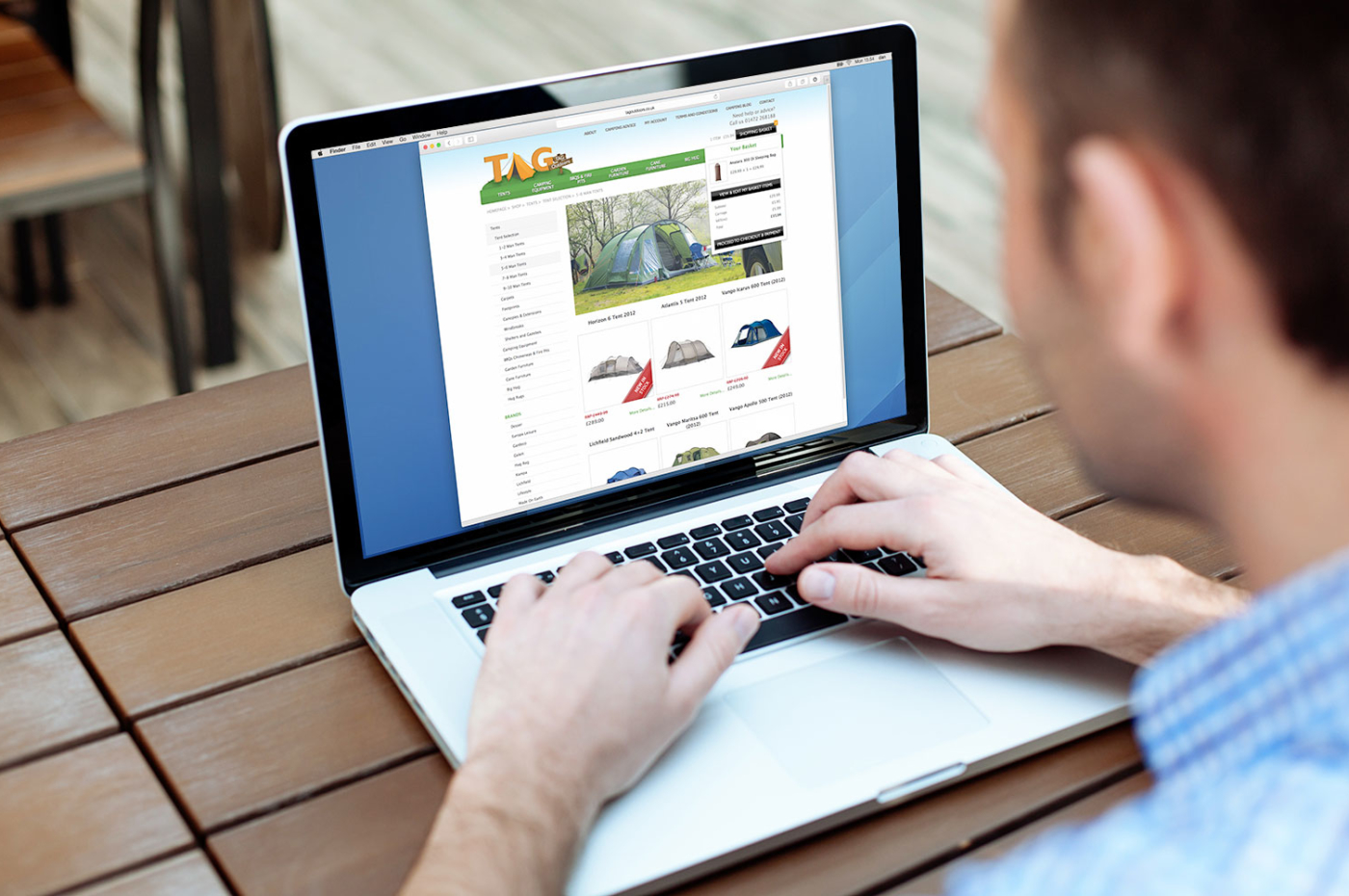 TAG outdoors camping and garden e-commerce website