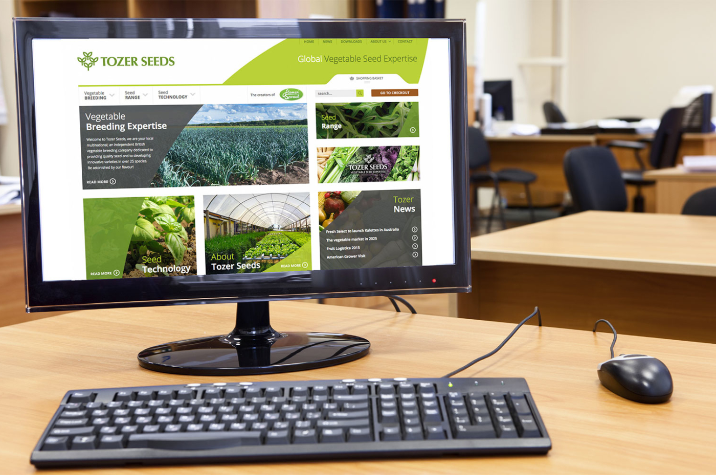 Tozer Seeds ecommerce website on desktop