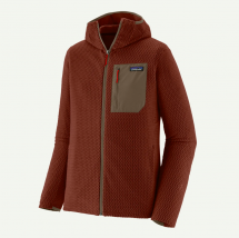 Patagonia Men's R1® Air Fleece Full-Zip Hoody "Pelican w/Smolder Blue"