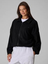 4F Women's Loose Fleece With Stand-Up Collar ¨Black¨
