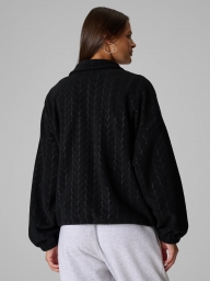 4F Women's Loose Fleece With Stand-Up Collar ¨Black¨