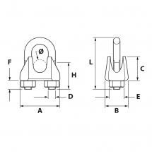 Lusan Sujetacable DIN 741 Inoxidable A4 ø16mm