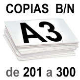 A3 Copias Blanco y Negro de 201 a 300