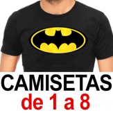 Camisetas. De 1 a 8. Sublimado ó 1 color de Vinilo (A4 máximo)