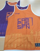 CAMISETA REVERSIBLE DE BALONCESTO CAMPUS  NARANJA / LILA