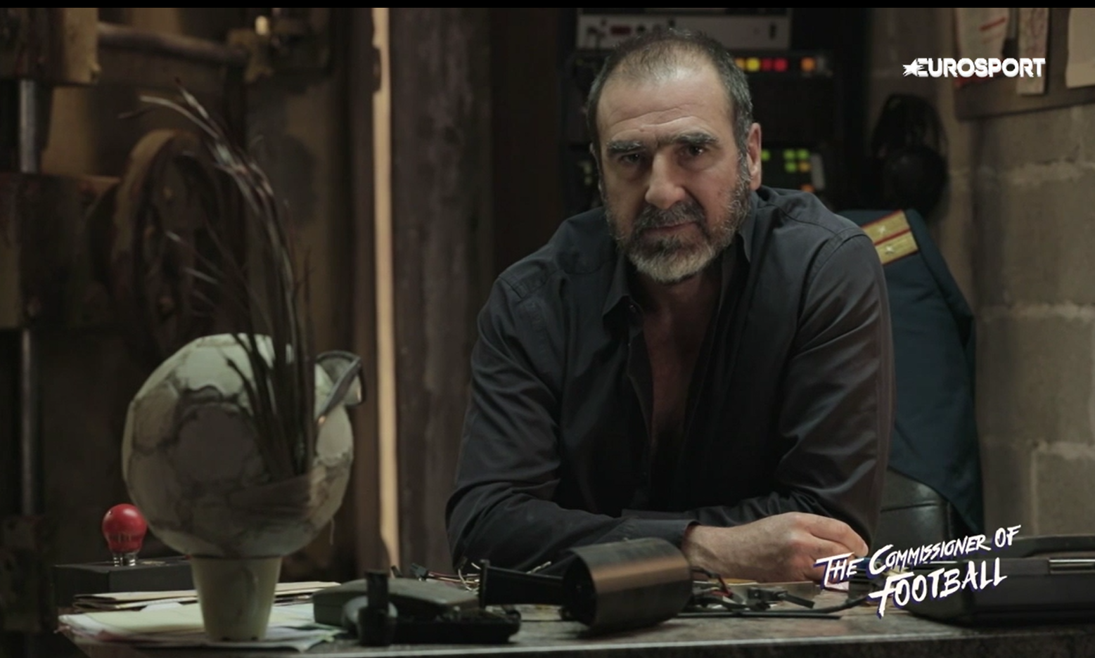 Eric Cantona as Eurosport’s Commissioner of Football