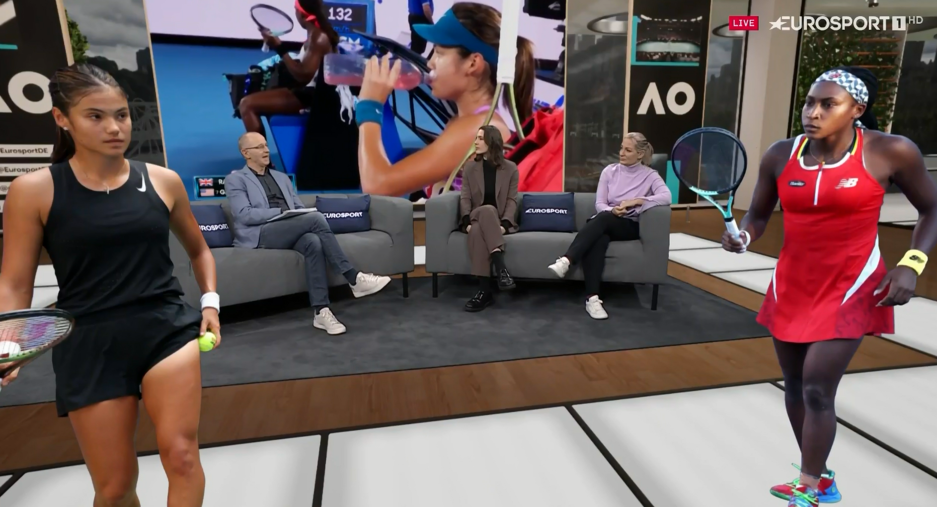 Matthias Stach, Andrea Petkovic und Barbara Rittner (Eurosport)
