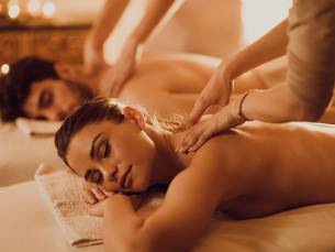 (Duo-)massage naar keuze (30, 45 of 60 min) + evt. rugpakking